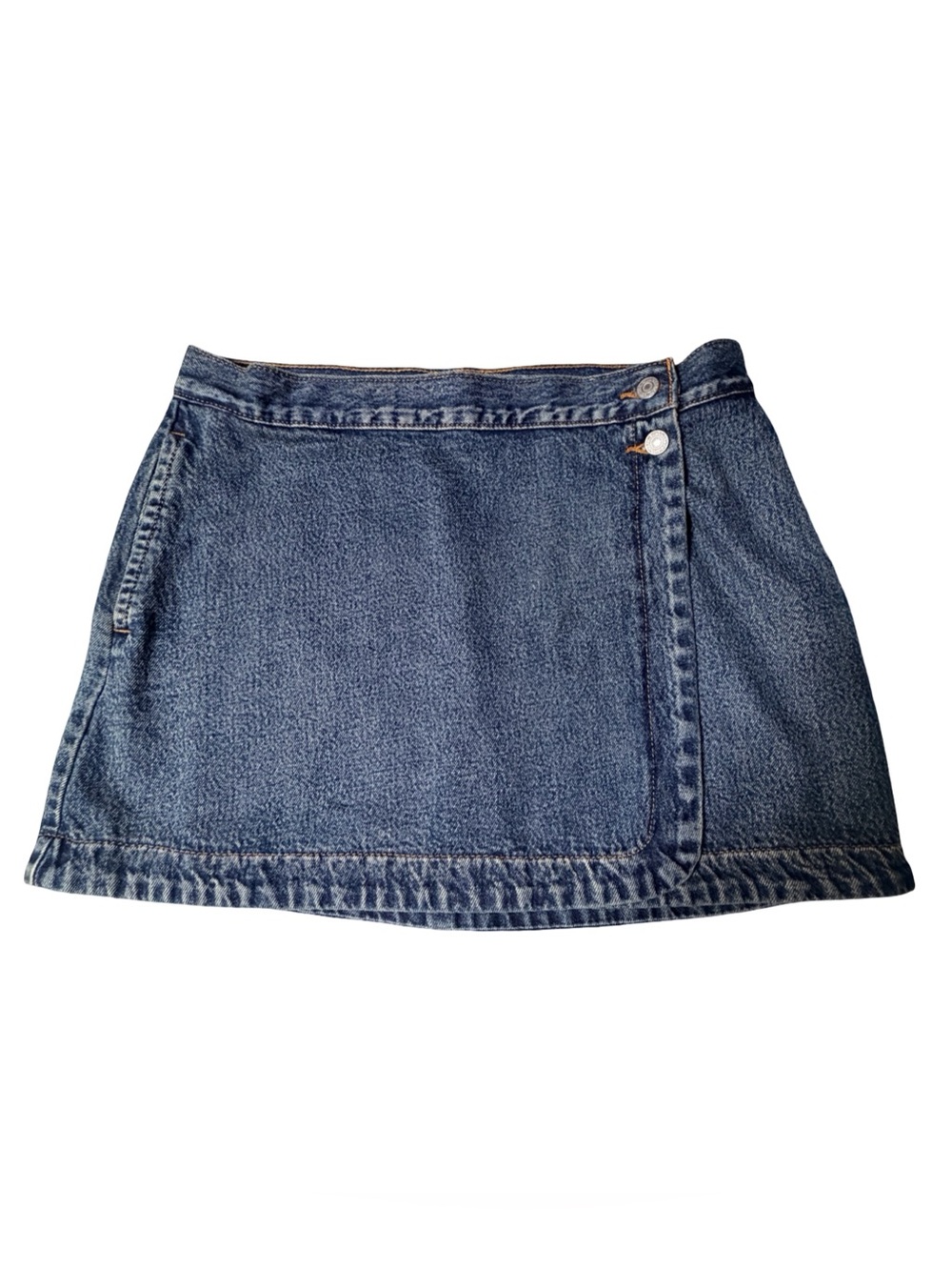 Levi's Dark Blue Denim Wrap Mini Skirt